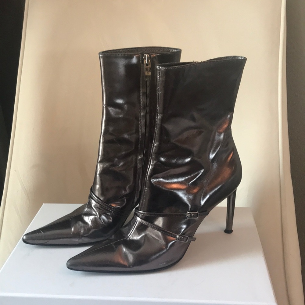 Sergio Rossi booties gun metal  color size 37